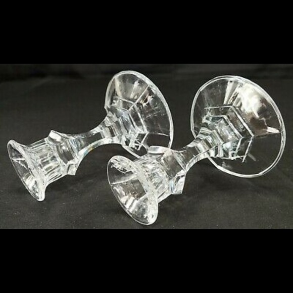 Crystal set of 4 candle stick holders set a four new in box - Picture 4 of 7